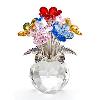 Crystal Flower Glass Gifts Women Bouquet Wedding Anniversary Mom