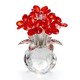 Crystal Flower Glass Gifts Women Bouquet Wedding Anniversary Mom