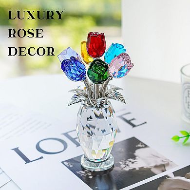 Crystal Forget Me Not Figurine Glass Ornament Home Decor