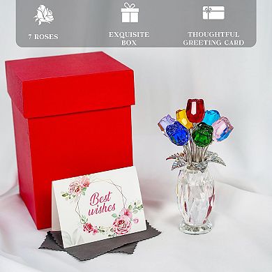 Crystal Forget Me Not Figurine Glass Ornament Home Decor
