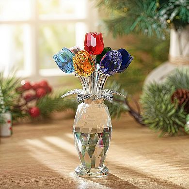 Crystal Forget Me Not Figurine Glass Ornament Home Decor