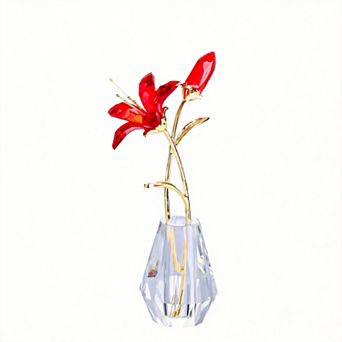 Crystal Lily Flower Figurine Handmade Collectible Statue