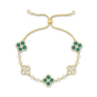 Women's Plated Shell Four Leaf Lucky Charm Bracelet