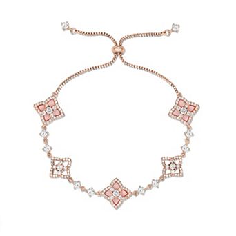 Women's Plated Shell Four Leaf Lucky Charm Bracelet