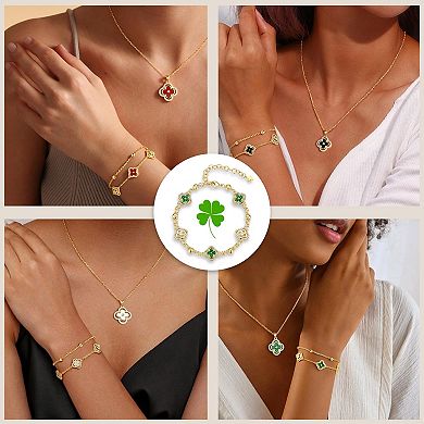 Four Leaf Clover Bracelet Women Lucky Gift