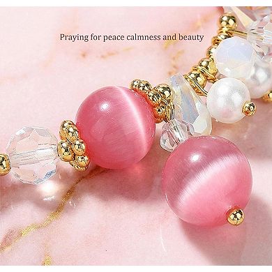 Cat's Eye Stone Crystal Bracelet Women Gift