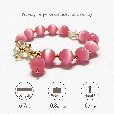 Cat's Eye Stone Crystal Bracelet Women Gift