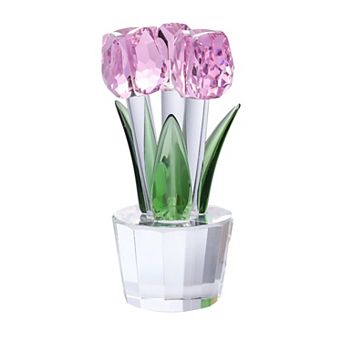 Crystal Tulip Glass Flower Bouquet Figurine