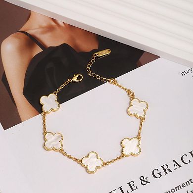 Four Leaf Clover Bracelet Women Adjustable Charm Gift