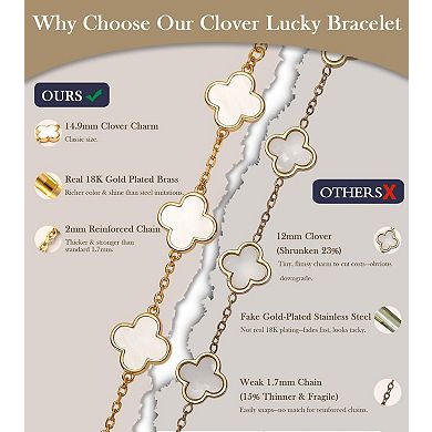 Four Leaf Clover Bracelet Women Adjustable Charm Gift