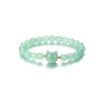 Crystal Cat Bracelet Protective Gemstone Stretch Design Good Luck Gift
