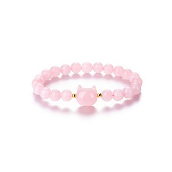 Crystal Cat Bracelet Protective Gemstone Stretch Design Good Luck Gift
