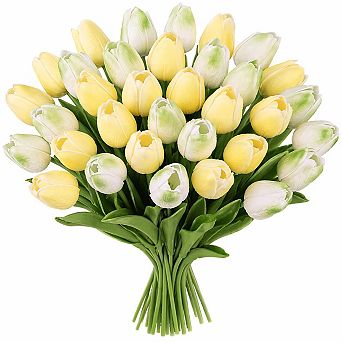 Artificial Tulip Flowers Real Touch Faux Floral Arrangements Decorations