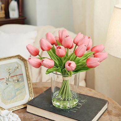 Tulip Artificial Flower Vase Centerpiece Decor
