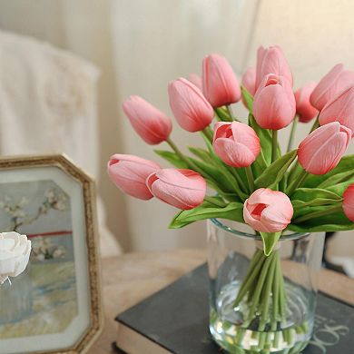 Tulip Artificial Flower Vase Centerpiece Decor