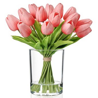 Tulip Artificial Flower Vase Centerpiece Decor