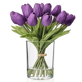Tulip Artificial Flower Vase Centerpiece Decor