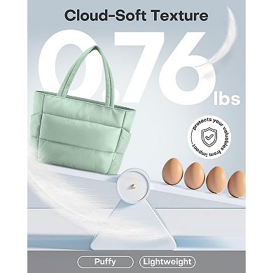 Women Puffer Tote Multi-Pocket Quilted Handbag