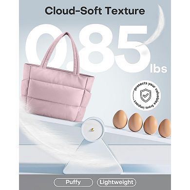 Puffer Tote Bag Women Quilted Multi-Pocket Travel Gym