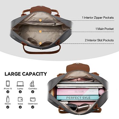 Nylon Tote Bag Dual Use Handbag and Shoulder Bag Zipper Closure Foldable