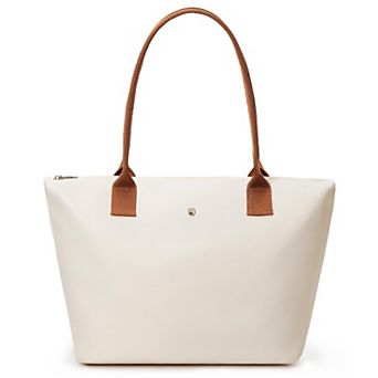 Nylon Tote Bag Dual Use Handbag and Shoulder Bag Zipper Closure Foldable