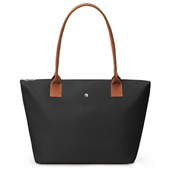 Nylon Tote Bag Dual Use Handbag and Shoulder Bag Zipper Closure Foldable