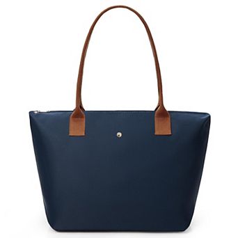 Nylon Tote Bag Dual Use Handbag and Shoulder Bag Zipper Closure Foldable