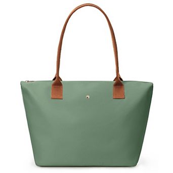 Nylon Tote Bag Dual Use Handbag and Shoulder Bag Zipper Closure Foldable