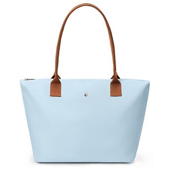 Nylon Tote Bag Dual Use Handbag and Shoulder Bag Zipper Closure Foldable