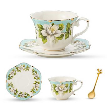 Country Roses Tea Cup Saucer Set Vintage Women Parties