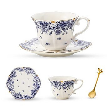 Country Roses Tea Cup Saucer Set Vintage Women Parties