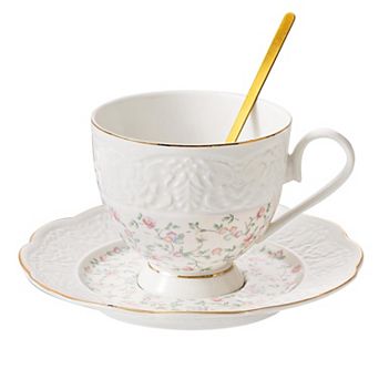 Country Roses Tea Cup Saucer Set Vintage Women Parties