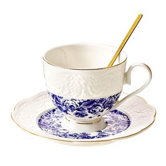 Country Roses Tea Cup Saucer Set Vintage Women Parties