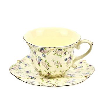 Country Roses Tea Cup Saucer Set Vintage Women Parties