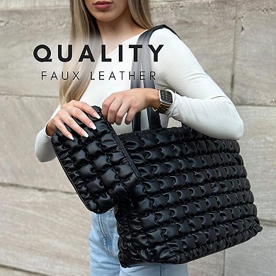 Cloud Tote Bag Puffer Quilted Shoulder Puffy Insert Pouch Women