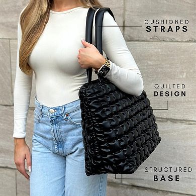 Cloud Tote Bag Puffer Quilted Shoulder Puffy Insert Pouch Women