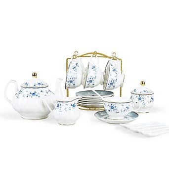 Rose Porcelain Tea Set Teapot Cups Party