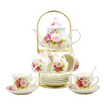 Ceramic Tea Coffee Set Includes Display Rack