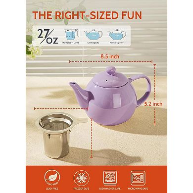 Teapots For Tea Porcelain Pot With Removable Stainless Steel Infuser Pots Loose