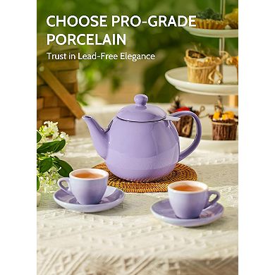 Teapots For Tea Porcelain Pot With Removable Stainless Steel Infuser Pots Loose