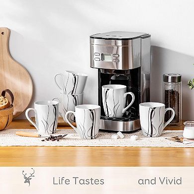 Floral Ceramic Coffee Cup Set