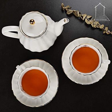 Royal Teapot Ceramic Stainless Steel Infuser Blooming Loose Leaf