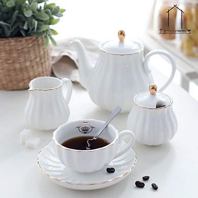 Royal Teapot Ceramic Stainless Steel Infuser Blooming Loose Leaf