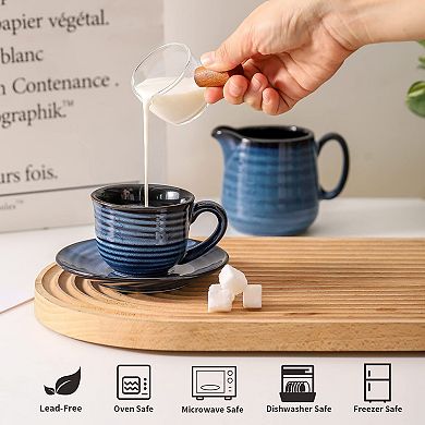 Espresso Cups With Saucers Ceramic Coffee Mugs Cappuccino Cup For Shots Tea