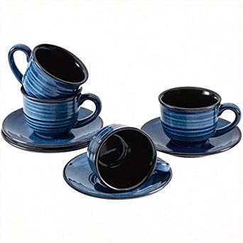 Espresso Cups With Saucers Ceramic Coffee Mugs Cappuccino Cup For Shots Tea
