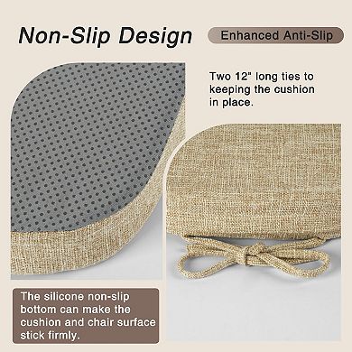 14x14 Metal Chair Cushion Non-Slip Thick Pad with Ties