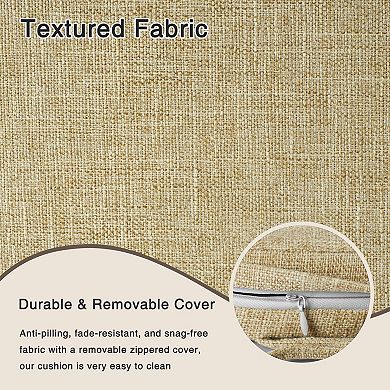 14x14 Metal Chair Cushion Non-Slip Thick Pad with Ties