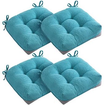 Memory Foam Chair Cushions Set 4 Non-Slip 15.5"x4"