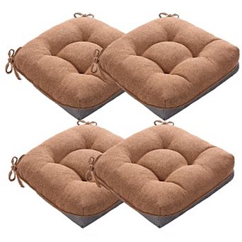 Memory Foam Chair Cushions Set 4 Non-Slip 15.5"x4"