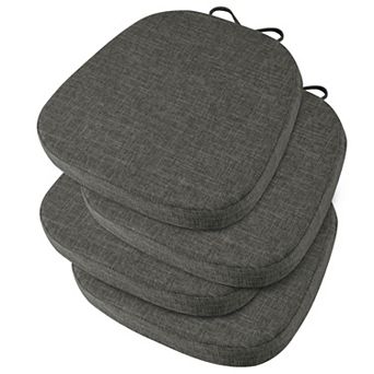 14x14 Metal Chair Cushions Set of 4 Non Slip Thick Pads with Ties